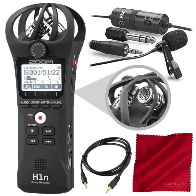 Zoom ZOOM-H1-D-KIT685-NFBA H1n Digital Handy Portable Recorder with Xpix Pro Lavalier Microphone