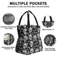 thumbnail image 2 of Skull and Butterfly Gothic Pattern Drawstring Insulated Lunch Bag for Women, Stain-Resistant Large Lunch Tote with Multi-Pockets for Work Office, 2 of 3