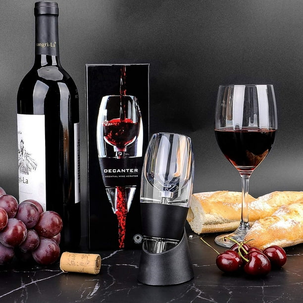 Aérateur de Vin Stand de Décantation de Vin, Décanteur de Vin Premium avec  Effet Venturi, Aérateur de Vin Décanteur de Vin Rouge Mis Aérateur de Vin  le Plus Rapidement Dégonflant 