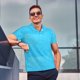 thumbnail image 4 of Fotbe Sky Blue Glitter Camiseta Polo de Golf para Hombre con Estampado – Camisa Deportiva Transpirable con Cuello Abotonado-Small, 4 of 6