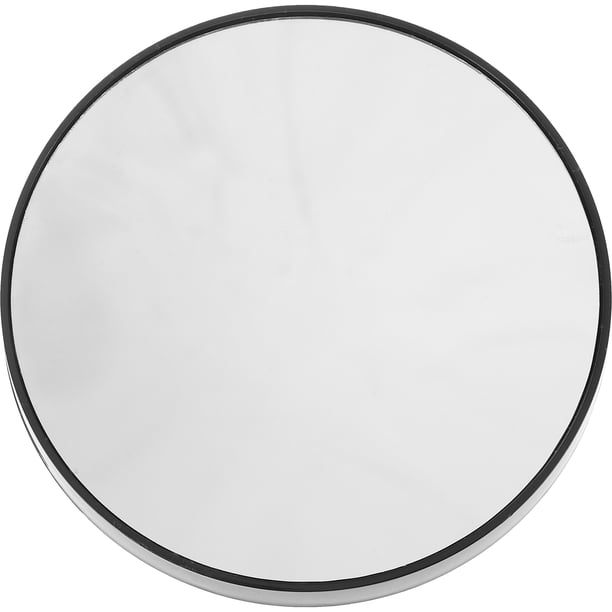 EeaseMX Espejo de pared compacto y redondo de 8,8 cm con aumento de 10 aumentos, espejo de maquillaje de bolsillo, herramienta de maquillaje para baño con 2 ventosas (negro).