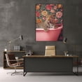 thumbnail image 5 of Mudket Framed Leopard in Pink Bathtub Canvas Wall Art, Floral Cheetah Print Bathroom Wall Decor, Cute Trendy Art Ready to Hang - 12"L x 8"W, 5 of 10