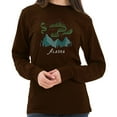 thumbnail image 3 of Big Size Alaskan Northern Lights Graphic Long Sleeve Crewneck Tee - Chestnut 3XL, 3 of 4