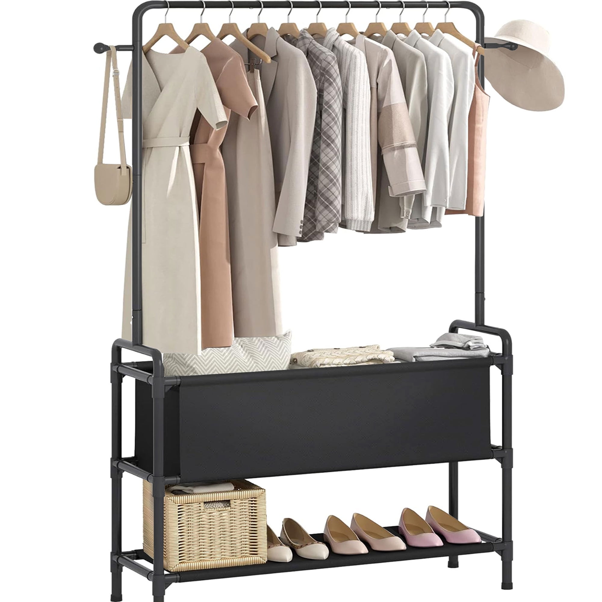 Walmart 2 Tier Rolling Garment Rack Triangle Coat Stand Portable Laundry Rack White Walmart