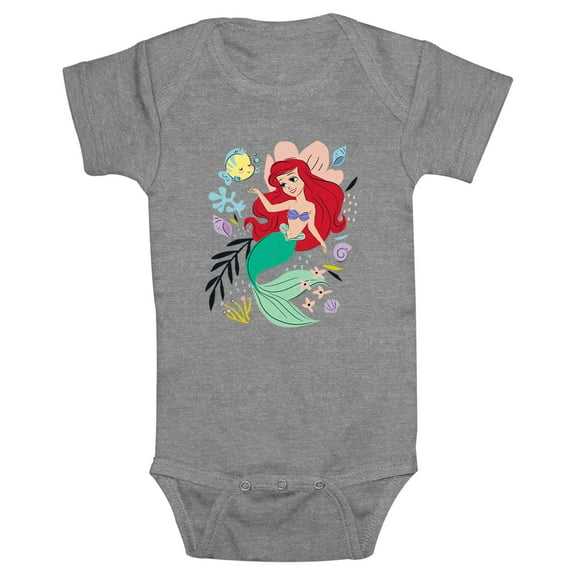 Infant's The Little Mermaid Ariel and Flounder Under the Sea  Bodysuit
