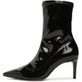 thumbnail image 2 of Schutz Luh Mid Black Elastic Pull On Pointed Toe Stiletto Mid Heel Ankle Boots (Black, 7.5), 2 of 2