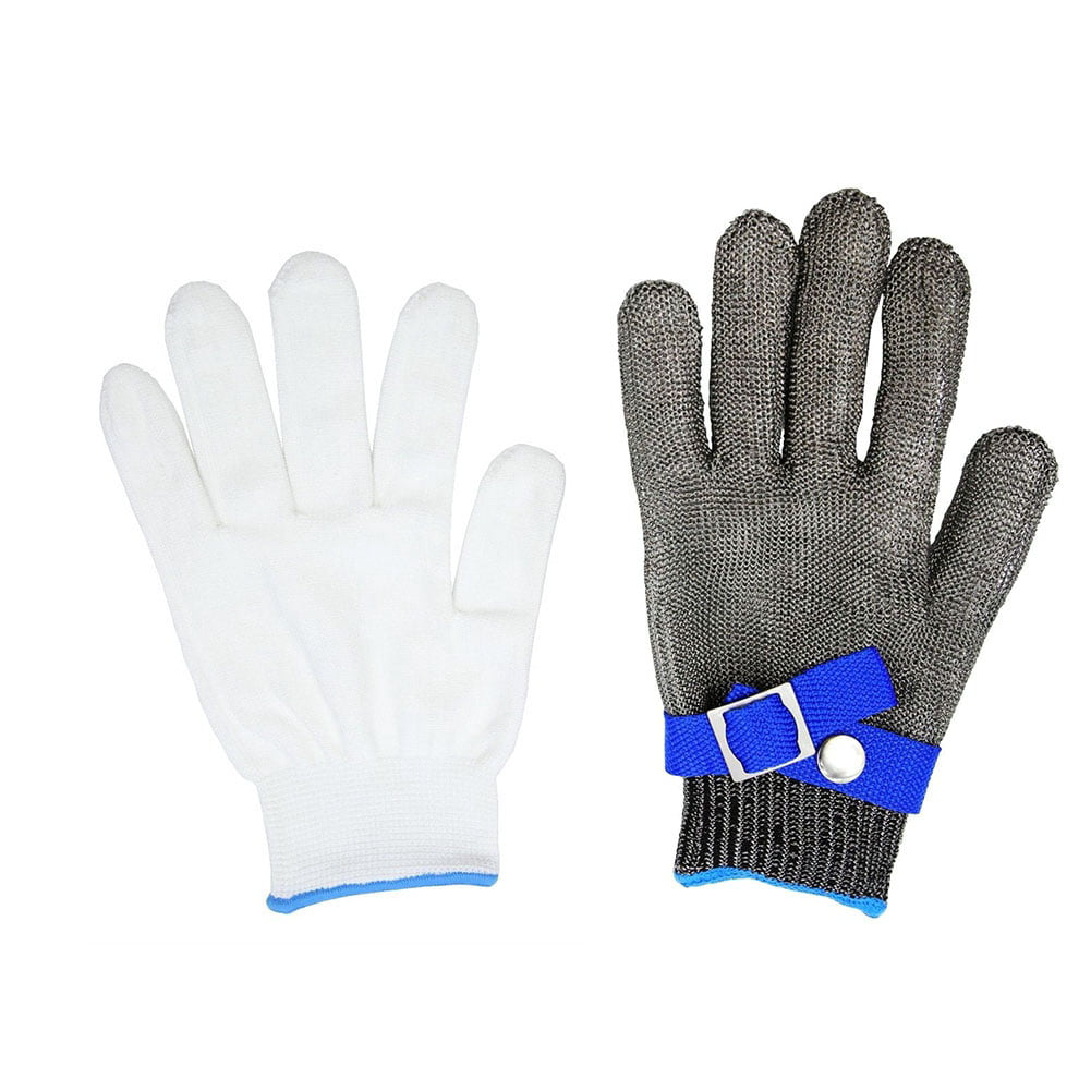 2 Pair STAINLESS STEEL Safety Anti-Slash Cut Proof Stab Resistance Gloves Medium 