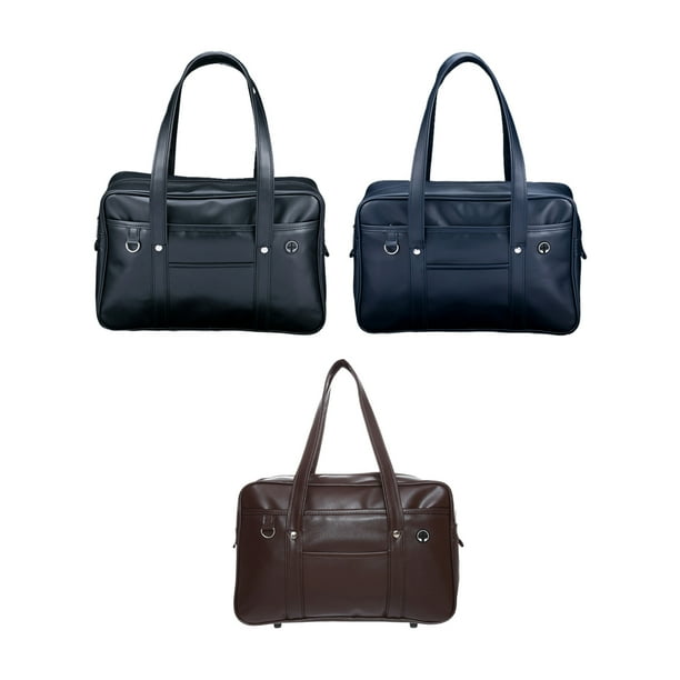 4way Bag／black leather Transemion Japanese Handbag PU Leather Duffle Wide Application