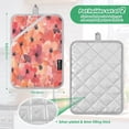 thumbnail image 3 of Two Pieces Of Square Heat Insulation Pad Oven Mitts 7x9.8 Inch Oven Microwave Kitchen Cooking Baking Dark Red Flowers, 3 of 7