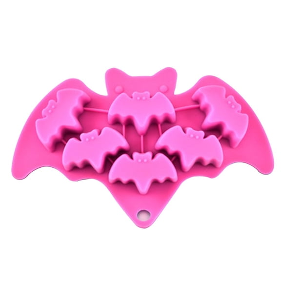 Halloween Silicone Baking Mold - 6 Cavity Food - Grade Flexible Mold for Chocolates, Cookies, Cake Pops, Ice Cubes, Soap & Party Treats,Pink