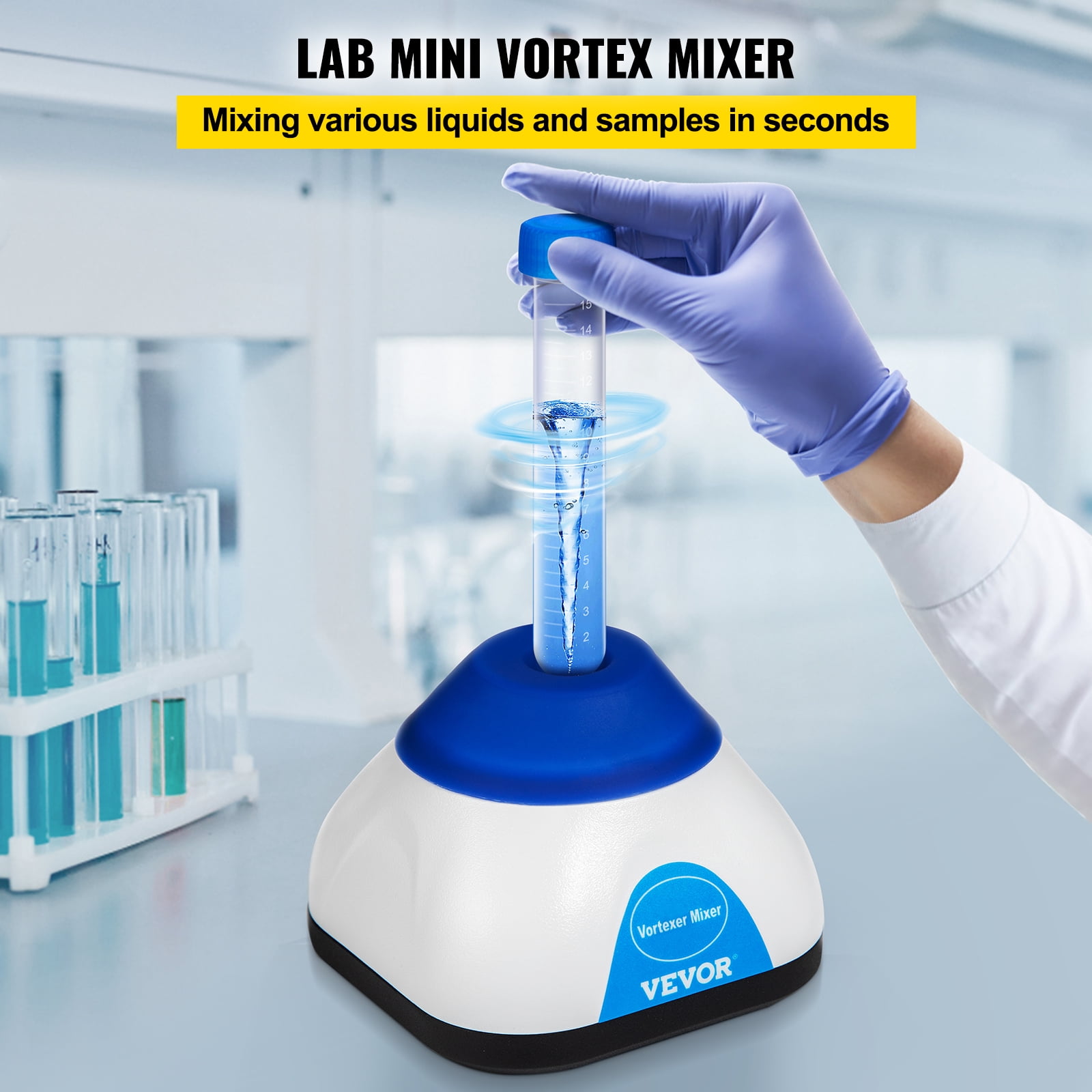 Vortex Mixer +UXI Mini Lab Vortex Mixer 3000RPM Portable Vortex Shaker with  Touch Function for Nail Polish, Eyelash Adhesives, Acrylic Paints, Tattoo