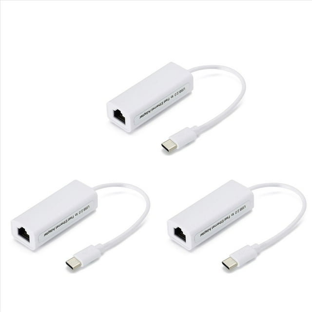 3X Network Card USB Type-C to Rj45 100M Driver-Free Network Card Converter Network Cable Adapter Ethernet Adapter A,3 x Network card converter (type-c model),White