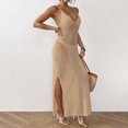 thumbnail image 4 of Conairie Womens Swim Suit Coverup Sleeveless Loose Hollow Knit Bathing Suits Cover Ups Summer Bikini Vacation Long Dress Outfits Khaki One Size, 4 of 4