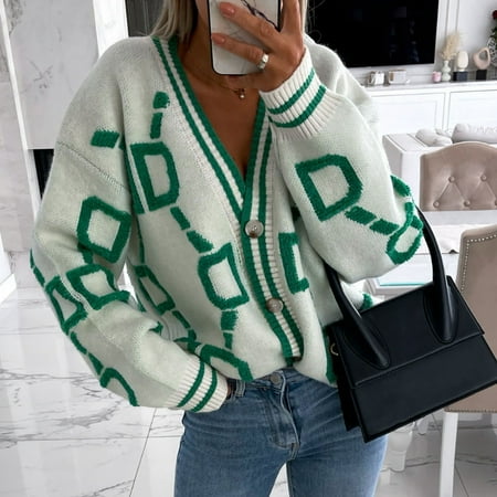 

Women S Sweaters Cardigan Basic Soft Cozy Knit Loose Fit Button Down Vintage Cardigan White One Size
