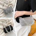 thumbnail image 4 of Crystal Rhinestone Pillow Bag – 6.3" Sparkly Chain Shoulder Purse, Glitter Clutch for Evening Parties & Dates, 4 of 8