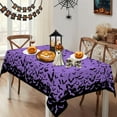 thumbnail image 2 of Rectangle Halloween Tablecloth 60×102 Inch, Halloween Purple Tablecloths Halloween Bat Washable Table Cover, Spooky Decoration Table Cloths Decor for Party Picnic Dinner, 2 of 6