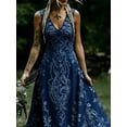 thumbnail image 3 of Multicolor Celtic Knot & Floral Print V-Neck Sleeveless Maxi Dress, 3 of 4