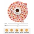 thumbnail image 6 of 13 Inch Round Placemats Set of 4, Pink Flowers Non Slip Heat Insulation PP Table Mats, Pastoral Floral Leaves Botanical Rustic Washable Place Mats for Kitchen Dining Party Table Decor, 6 of 7