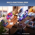 thumbnail image 4 of 40 Inch Wood Brown Computer Desk, Modern Home Office Workstation, 4 of 10