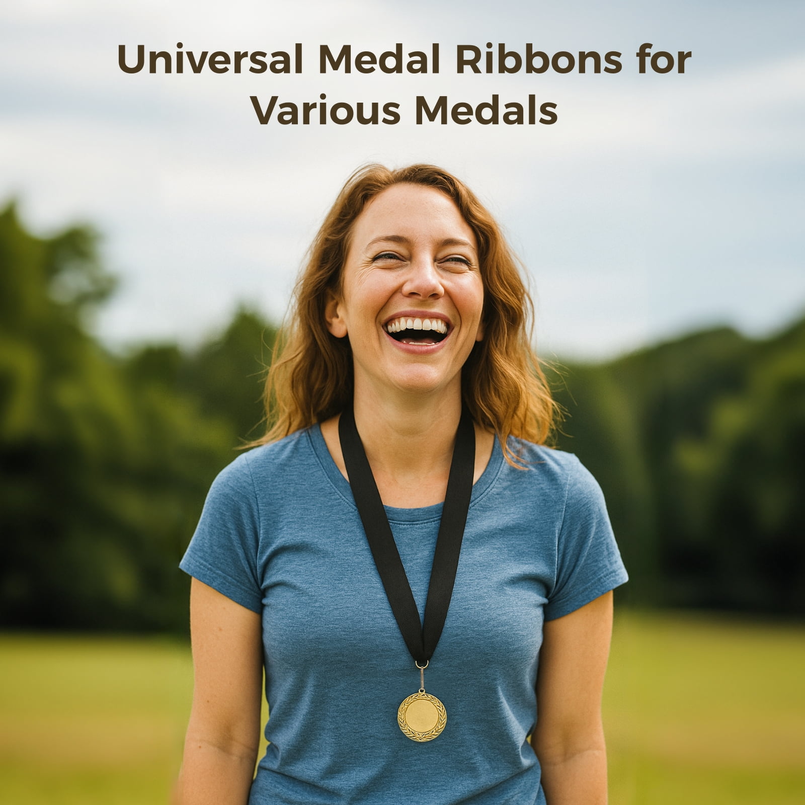 100 PCS Medal Ribbons with Metal Clips, Black Polyester Award Ribbons, Ideal for 1st 2nd 3rd Place Medals, Competitions, Sports Events, Parties
