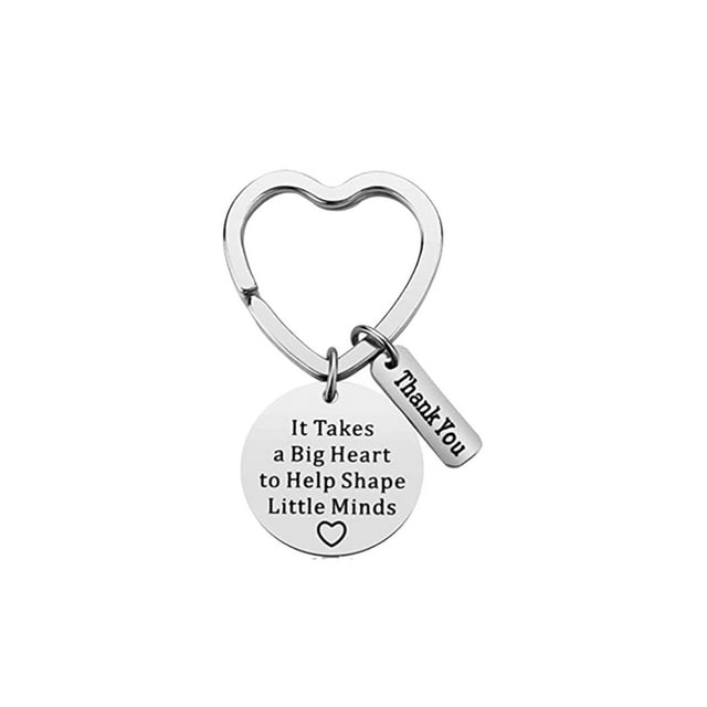 Up to 65% Off Teacher Keychain Graduation Gifts 2021 Heart Charm Teacher Appreciation Gift Necklace Rings Earring Jewelry on Clearance