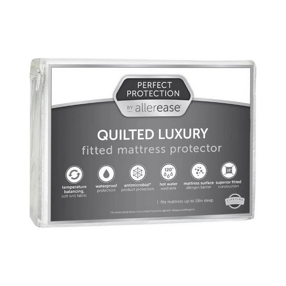 Full Perfect Protection Quilted Luxury Mattress Protector - Allerease