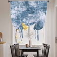 thumbnail image 3 of Modern Blue Tie Up Curtains 45 Inches Long, Kitchen Window Curtains Over Sink, Vintage Abstract Art Contemporary Small Window Curtains Shade Balloon Curtains Valances for Bedroom/Cafe 34"x45", 3 of 8