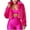 Hot Pink1, variant on Womens Winter Outerwear FauxFur Long Sleeve Crop Jacket ShaggyCoat Open Front Cardigans
