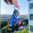 thumbnail image 1 of Llaveros de silicona de superhéroes de Marvel, llaveros de dibujos animados, lindos vengadores, llavero colgante para bolso, Spiderman, Iron Man, accesorios Fivean unisex, 1 of 2