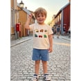 thumbnail image 5 of BemeyourBBs Toddler Baby Boy Summer Clothes Infant Baby Boys Summer 2 Piece Outfit Excavator Truck Airplane Embroidery Short Sleeve T Shirt and Elastic Waist Solid Pockets Shorts Set, 5 of 9