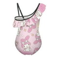 thumbnail image 6 of Kuromi And My Melody Girls One Piece Swimsuits Hawaiian Ruffle Swimwear Beach Bathing Suit Outfits, 6 of 7