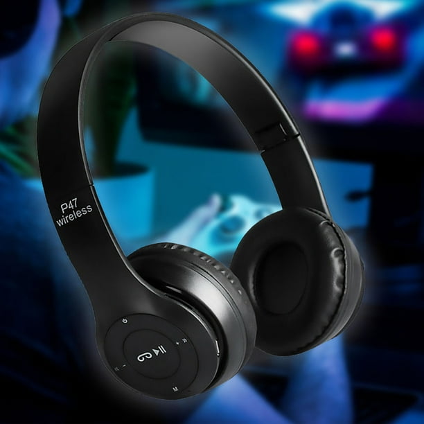 Audífonos inalámbricos para juegos P47 Compatible con Bluetooth 5.0 para teléfonos inteligentes (negro)