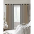 thumbnail image 3 of Fsddascl Beige Gray Ombre Blackout Curtains for Bedroom/Living Room, Thermal Insulated Kitchen Curtains, Modern Gradient Abstract Art Grommet Darkening Window Treatment Drapes 42"x63"x2, 3 of 8