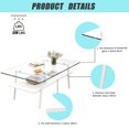 thumbnail image 5 of Morufur Rectangle Glass Coffee Table for Living Room, Transparent Coffee Tabletop with Storage Shelf and Metal Legs for Apartment (Transparent, White), 5 of 7