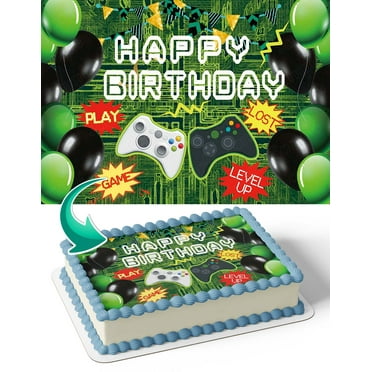 Jungle Level Up Gamer Xbox Birthday Cake Topper, by BirthdayJungle
