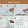 thumbnail image 5 of White Lampshades Set of 2 for Table Floor Lamp, Lampshades with with Line Design, 12.7" Top x 12.7" Bottom x 10" High, Natural Linen Hand Crafted, Lamp Shade Harp Holder Included, 5 of 9