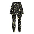 thumbnail image 4 of SCRAWLGOD Moon Stars Polka Dot Black Fashionable Golf Skirted Leggings with Pocket for Women Non See-Through Elastic Pickleball Skorts Leggings Full Length Chic Yoga Tights, 3XL, 4 of 7