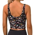 thumbnail image 3 of Fotbe Daisies Flowers Pattern Womens' Sports Bra Longline Wirefree Padded with Medium Support Sports Moisture-Wicking Workou Vest,Tank Top-, 3 of 9