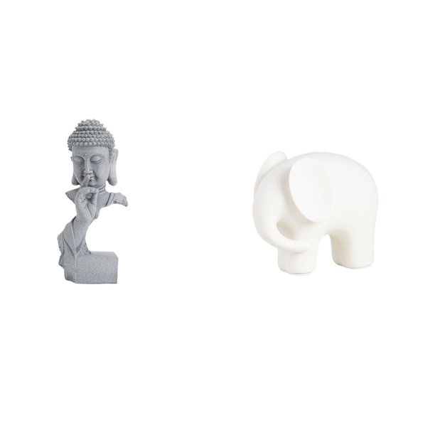 Estatua de Buda,Estatua de Buda Gautama para interiores y exteriores.,Figura de resina para meditación,decoración del hogar y el jardín.,Figura de elefante,Estatua de elefante,figura