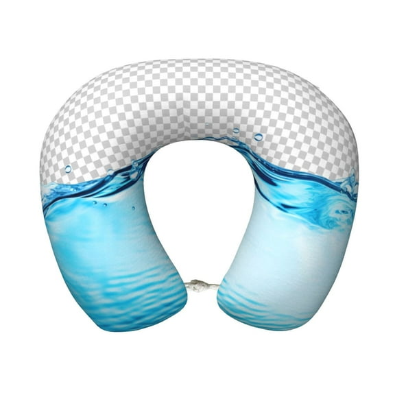 Disketp Crystal Clear Water Splash Travel Pillow Memory Foam Neck Pillow Support Pillow for Camping, Sleeping Rest Cushion Airplane Pillow