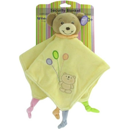 Teddy Rattle - Baby Bow Teddy Bear Rattle Blanket in Yellow by Russ