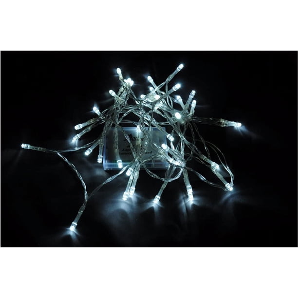 Karlling Luces de Navidad que funcionan con pilas, cadena de alambre transparente corta de 13 pies, luz LED centelleante para mini árbol de Navidad pequeño y fiesta de boda, decoración interior/exteri