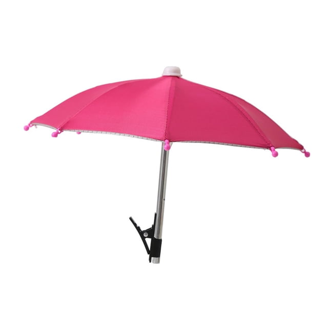 Paraguas para teléfono, antideslumbrante, universal, impermeable, compacto, protección solar para Rosa roja