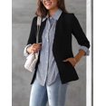 thumbnail image 3 of Womens Striped Button Down Shirts Long Sleeve Collared Business Office Work Blouses Shirts Tops with Pocket, 3 of 5
