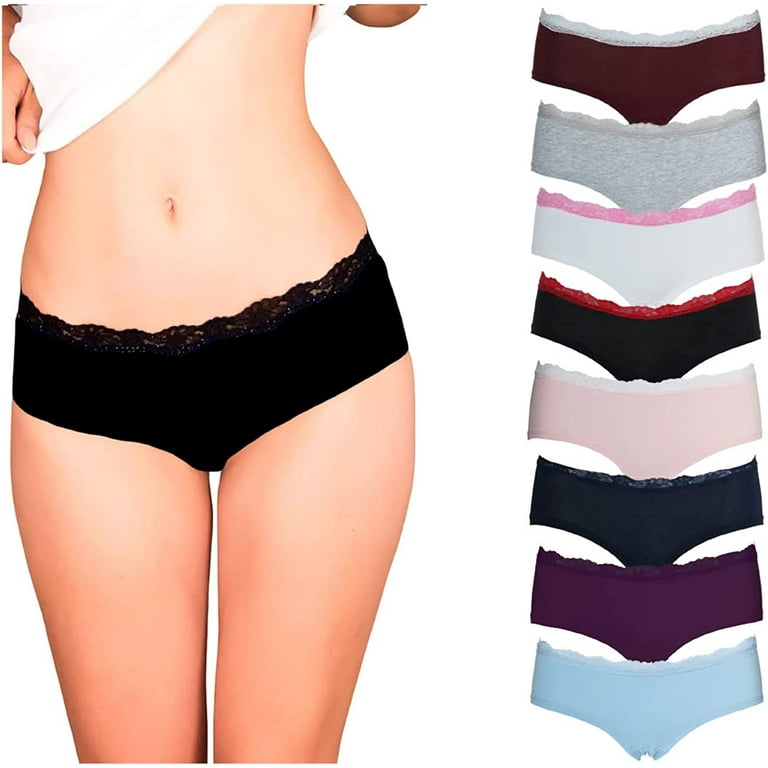 Emprella Cotton Underwear for Women, Lace Hipster Womens Panties Pack  Regular - Plus Sizes