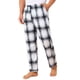 thumbnail image 4 of Pantalones de dormir para hombres estilo CHIC INSPIRAR con cintura elástica y cordón, pantalones de pijama casuales de cuadros 32 beige y negro, 4 of 6