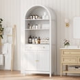 thumbnail image 5 of Danolapsi 73" Tall Arched Farmhouse Storage Cabinet,Freestanding Accent Cabinet with Adjustable Shelves,Modern Wood Display Cupboard for Living Room, Kitchen Pantry, Bathroom & Bedroom, 5 of 8