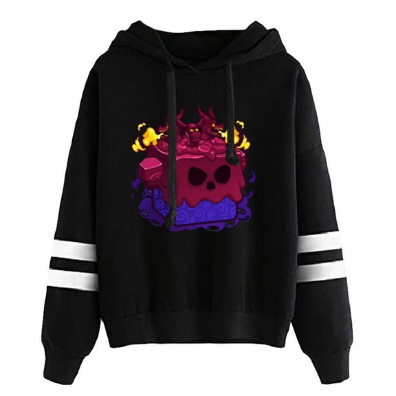 Blox fruits Pocket free hooded sweatshirt, retro casual long sleeved hooded sweatshirt