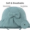 thumbnail image 2 of Minzimin Kids’ Solid Color Cotton Gauze Bucket Hat – Cute Summer Sun Hat for Toddlers, Simple Lightweight Fisherman Cap for Boys & Girls for 6-12 Months & 1-2 Years Old, 2 of 5
