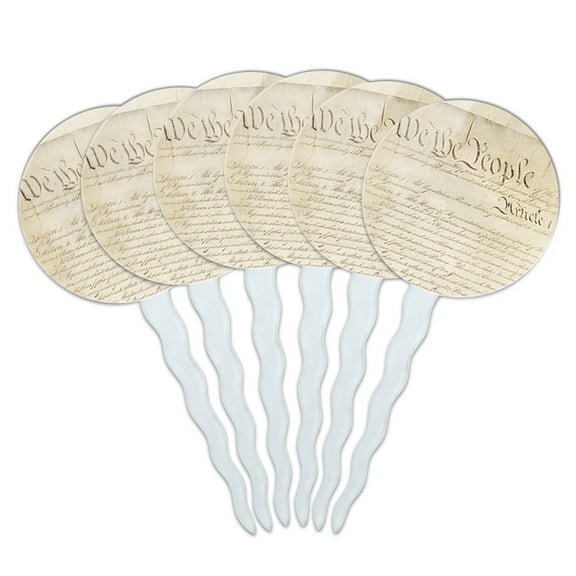Constitution of the United States Cupcake Picks Toppers - Set of 6